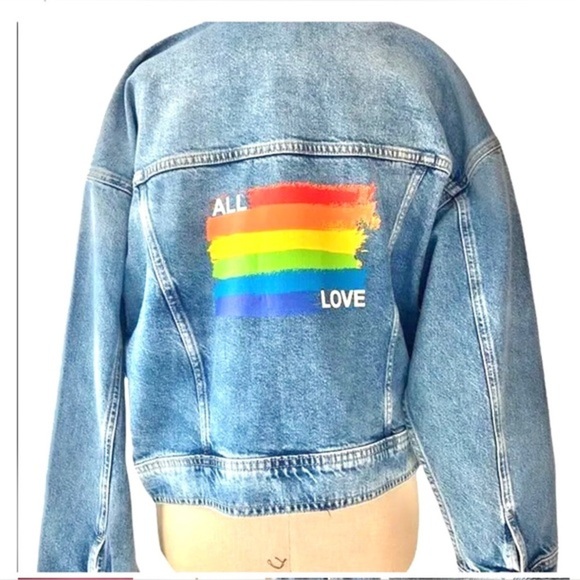 MAVI Linda 90’s Bleached‎ 90’s all love Denim Trucker jean Jacket size small new - Picture 2 of 11